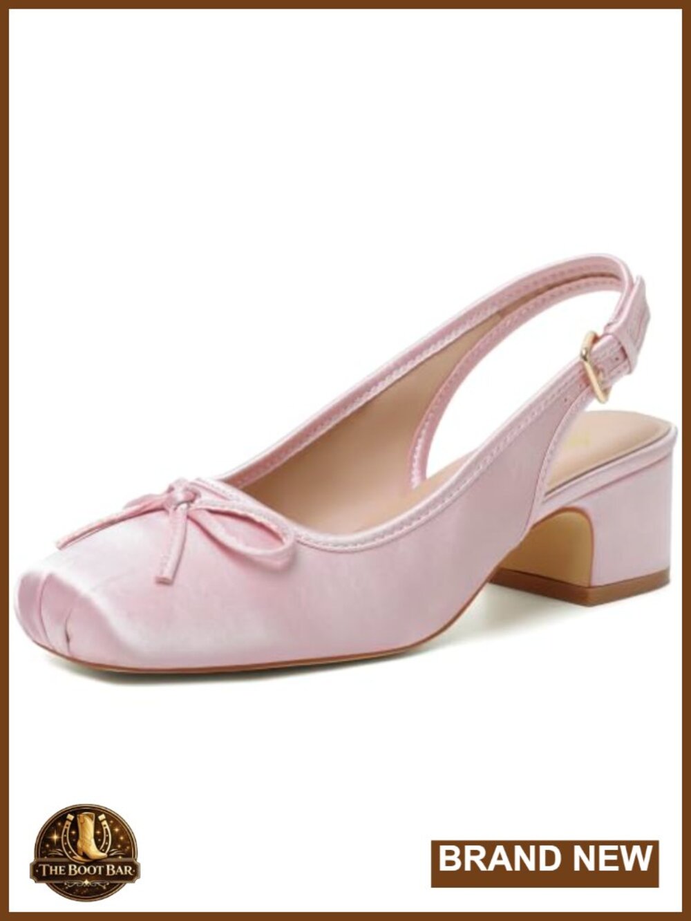 Mostrin Women's Satin Slingback Pumps Square Toe Block Heel Mary Jane